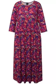 Платье макси Ulla Popken Dress, разноцветный