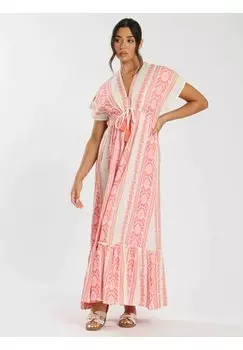 Платье макси V NECK South Beach, розовый