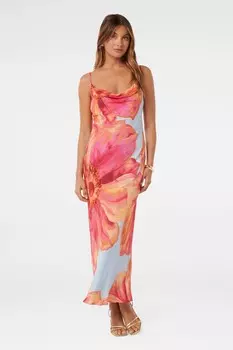 Платье макси Valerie с воротником-хомутом Forever New, синий