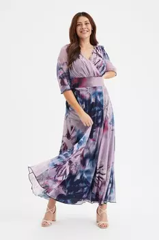 Платье макси Verity с рукавами 3/4 Scarlett & Jo, синий