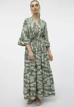 Платье макси Vero Moda, пестрый зеленый
