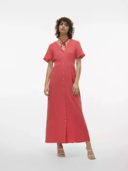 Платье макси Vero Moda "VMNATALI SS ANKLE DRESS WVN GA SPE", цвет Cayenne