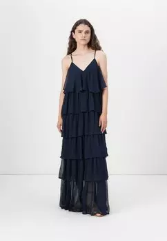 Платье макси VIHARLEY RUFFLE MAXI DRESS VILA, темно-синий