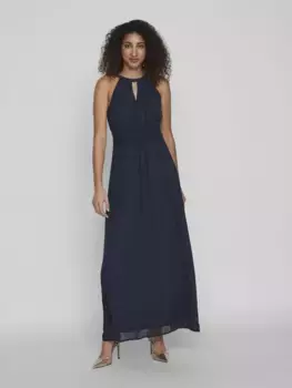Платье макси Vila "VIMILINA HALTERNECK MAXI DRESS - NOOS", цвет Total Eclipse