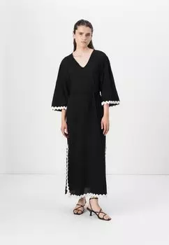 Платье макси VIMANDA WAVY VNECK MIDI DRESS VILA, черный