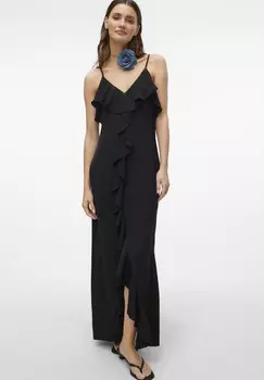 Платье макси VMALVA SINGLET FRILL Vero Moda, черный