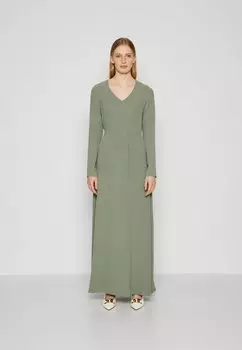 Платье макси Vmalva V Neck Dress Vero Moda, зеленый