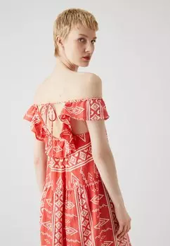 Платье макси Vmdicthe Ankle Dress Vero Moda, кайенский/белоснежный