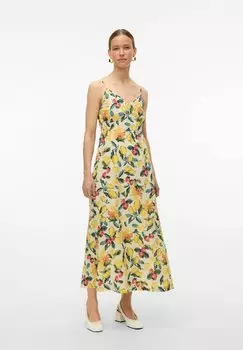 Платье макси VMLEMONY LANGES Vero Moda, желтый