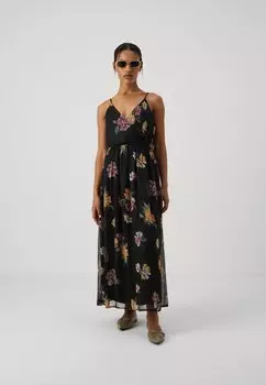 Платье макси Vmsmilla Singlet Wrap Ankle Dress Vero Moda, черное