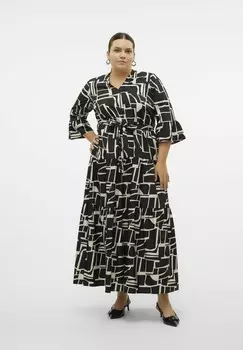 Платье макси VMZERA Vero Moda Curve, цвет Mottled Black