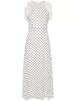 Платье макси в горох Alessandra Rich, белый