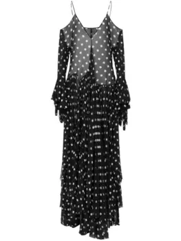 Платье макси в горох Moschino, черный