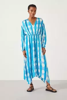 Платье макси в клетку Clarette Hush, синий