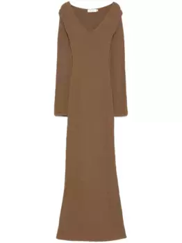 Платье макси в рубчик Aya Muse, коричневый