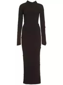Платье макси в рубчик BALENCIAGA, черный