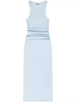 Платье макси в рубчик GANNI, синий