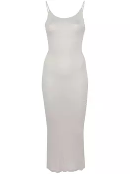 Платье макси в рубчик Majestic Filatures, серый