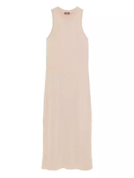 Платье макси в рубчик Peserico, коричневый