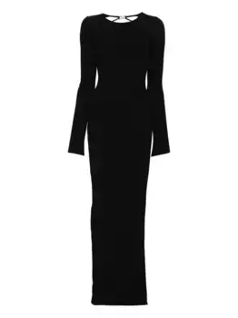 Платье макси в рубчик с длинными рукавами MACH & MACH, черный