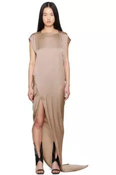 Платье макси в стиле голливудского EDFU T Taupe Rick Owens