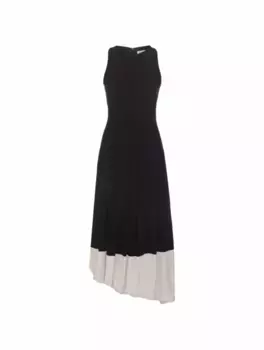 Платье макси в стиле колор-блок Victoria Beckham, черный