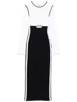 Платье макси в стиле колор-блок Jean Paul Gaultier, белый
