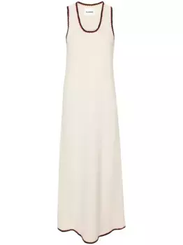 Платье макси в технике кроше JIL SANDER, нейтральный