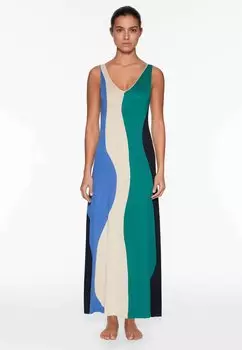 Платье макси WAVY OYSHO, цвет mottled green