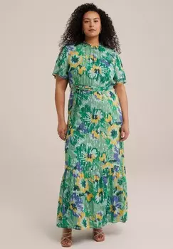 Платье макси WE Fashion, зеленый