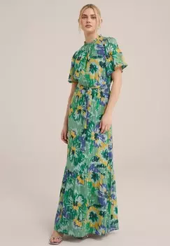 Платье макси WE Fashion, зеленый