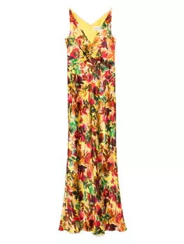 Платье макси Wilhelmina Saloni, желтый