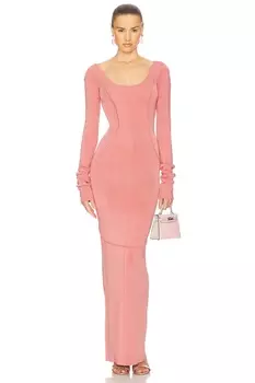 Платье макси вязаное Scarlet Helsa, rose pink