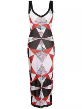 Платье макси вязки интарсия Missoni, белый