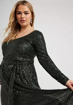 Платье макси Yours Clothing, антрацит