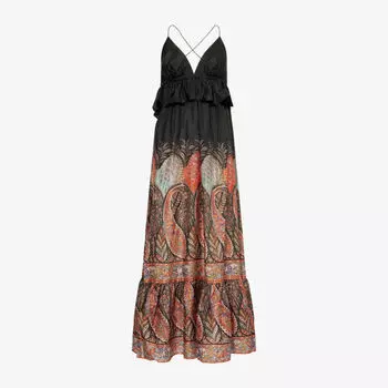 Платье макси Zimmermann плиссированное шелковое, черный