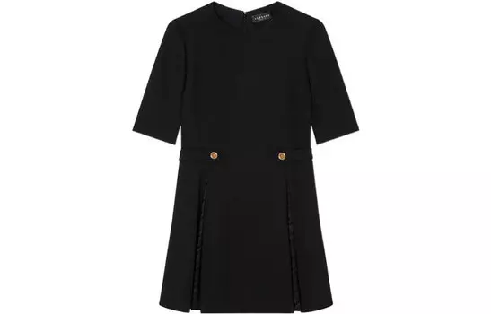 Платье «Медуза» с короткими рукавами и складками VERSACE, черный