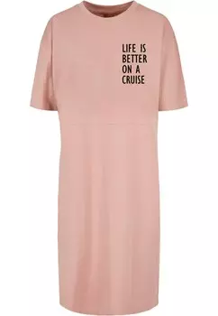 Платье Merchcode LIFE IS BETTER, темно-розовый