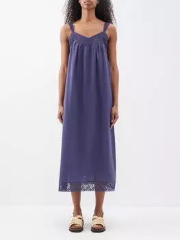 Платье meridienne с кружевной отделкой Eres, синий