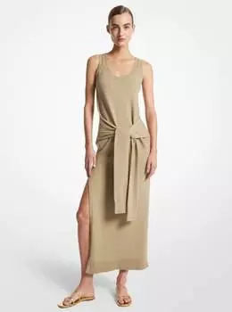 Платье Michael Kors Cashmere Tie-Front Tank, светло-коричневый