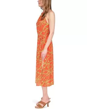 Платье Michael Kors Chain Neck Midi Dress, цвет Optic Orange