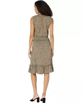 Платье Michael Kors Cheetah Smocked Waist Dress, цвет Husk