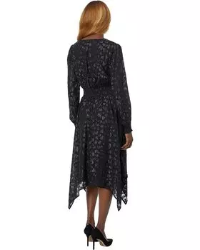 Платье Michael Kors Clip Jacquard Hank Midi Dress, черный