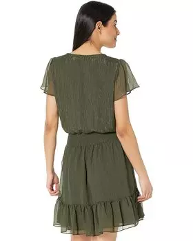 Платье Michael Kors Crinkle Short Sleeve Wrap Dress, цвет Ivy