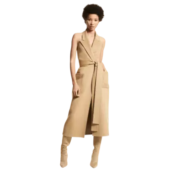 Платье Michael Kors Double Face Cashgora Halter Wrap, коричневый