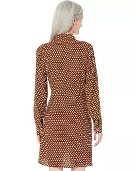 Платье Michael Kors Geo Button-Down Tie Dress, цвет Marigold