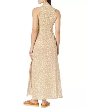 Платье Michael Kors Giraffe Maxi Tie Dress, хаки