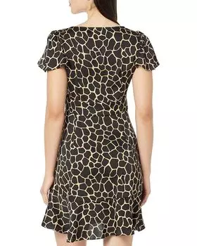 Платье Michael Kors Giraffe Tie Mini Dress, хаки