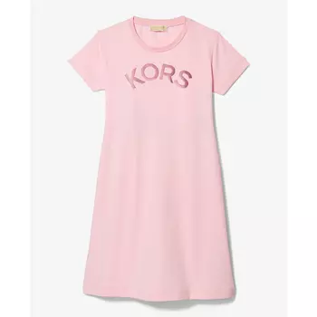 Платье Michael Kors Kids Stretch Cotton Logo T-Shirt, розовый