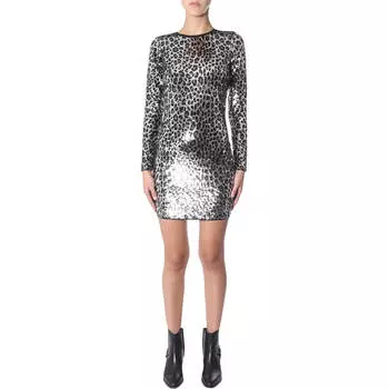 Платье Michael Kors Leopard, серебристый/черный